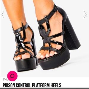 Dolls Kill Poison Control Spiderweb Widow Platform Heels 9
